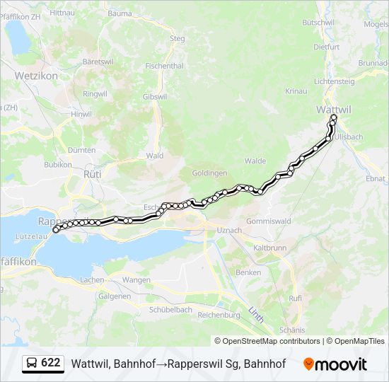 622 Bus Line Map
