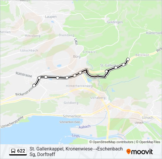 622 Bus Line Map