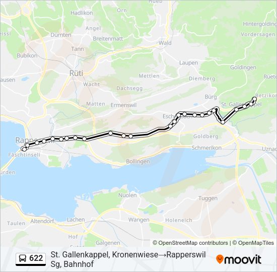622 Bus Line Map