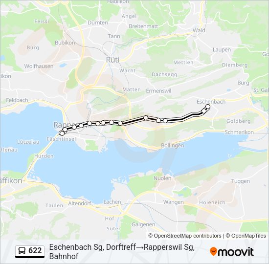 622 Bus Line Map