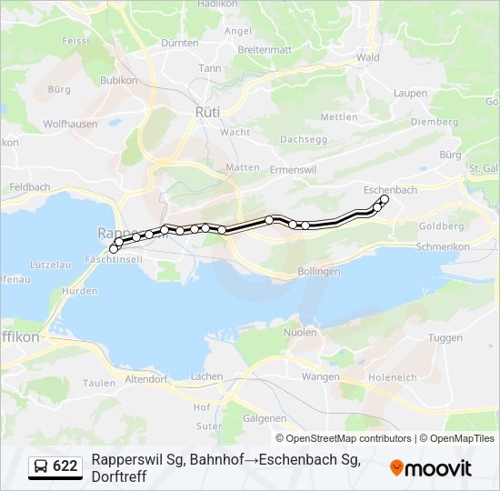 622 Bus Line Map
