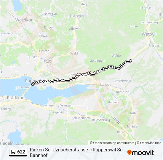 622 Bus Line Map