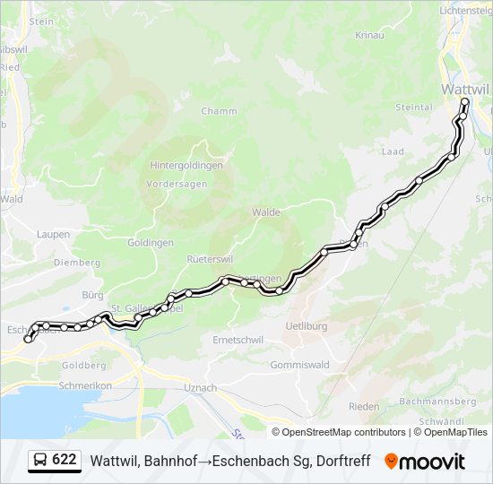 622 Bus Line Map