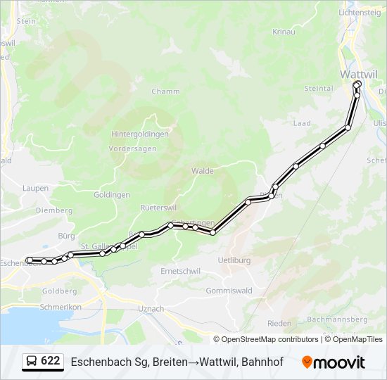 622 Bus Line Map