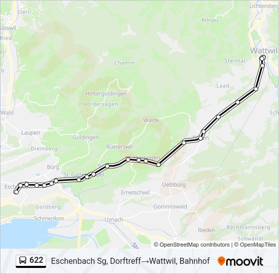 622 Bus Line Map