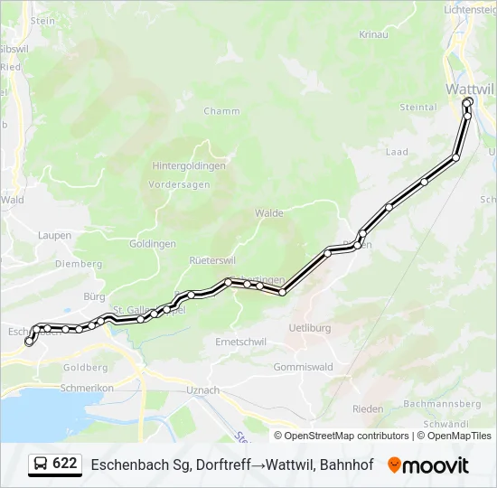 622 Bus Line Map