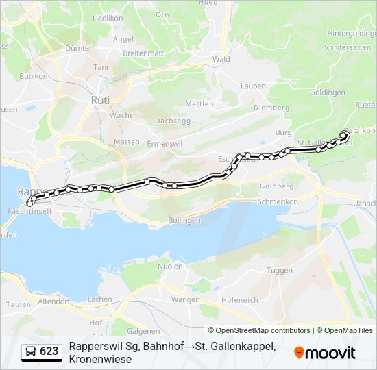 623 Bus Line Map