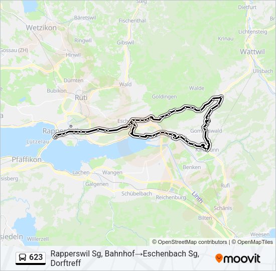 623 Bus Line Map