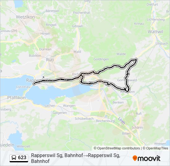 623 Bus Line Map