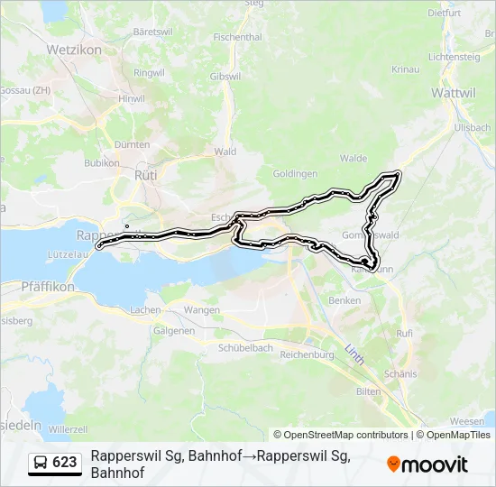 623 Bus Line Map