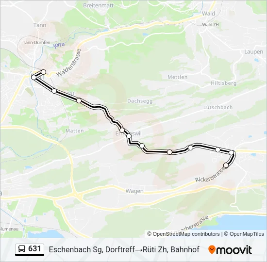 631 Bus Line Map
