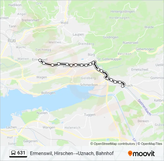 631 Bus Line Map