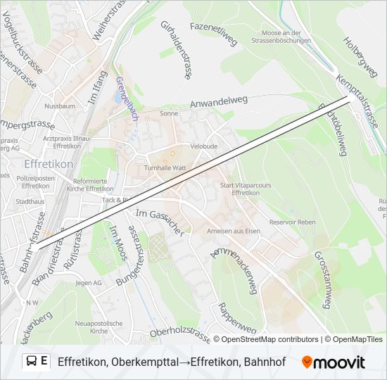 E Bus Line Map