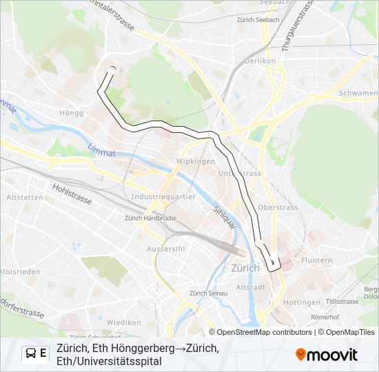 E Bus Line Map