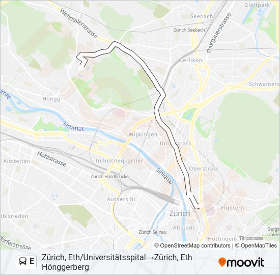 E Bus Line Map