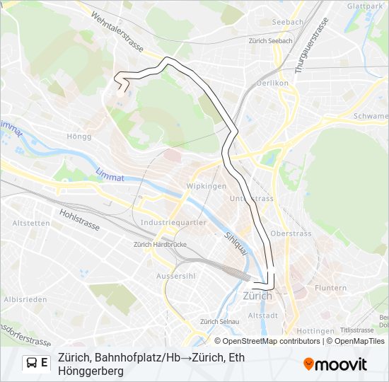 E Bus Line Map
