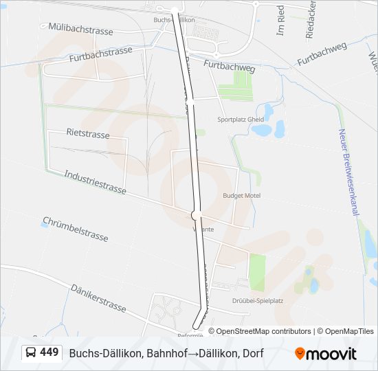 449 Bus Line Map