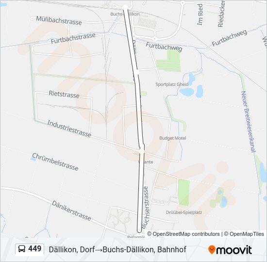 449 Bus Line Map