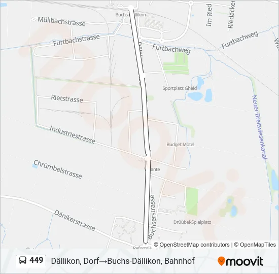 Plan de la ligne 449 de bus