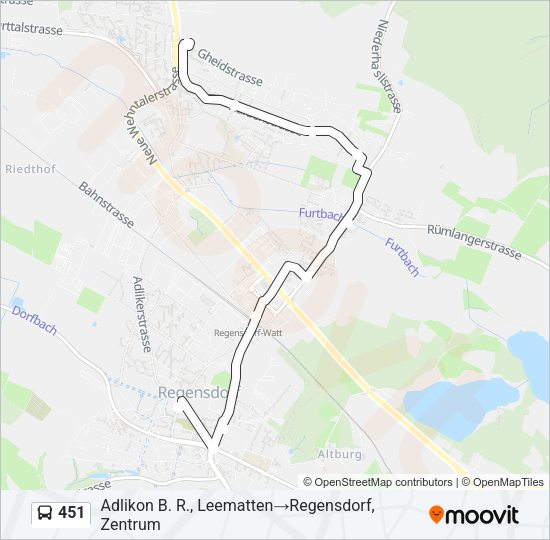 451 Bus Line Map