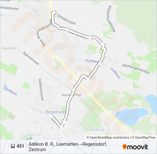 451 Bus Line Map