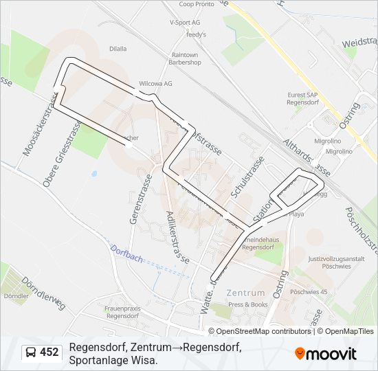 452 Bus Line Map