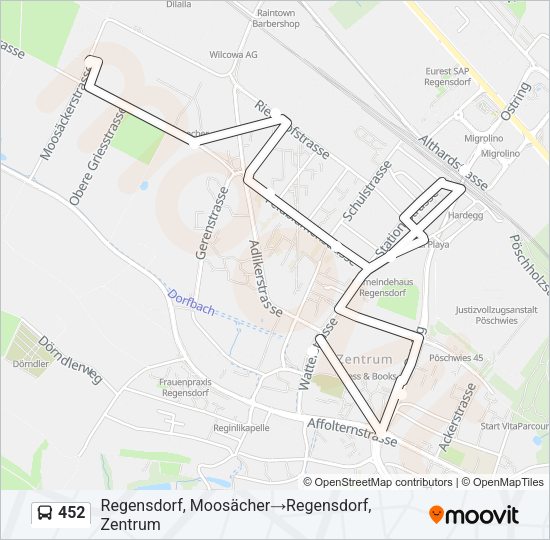 452 Bus Line Map