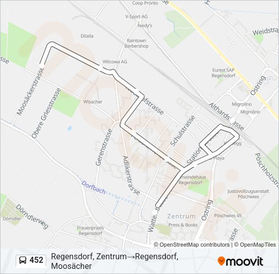 452 Bus Line Map