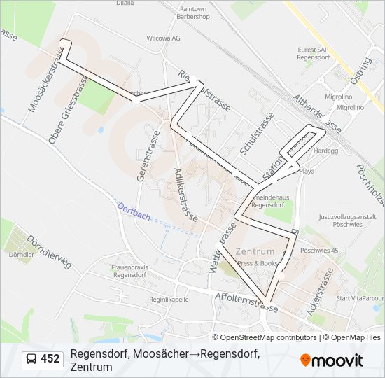 452 Bus Line Map