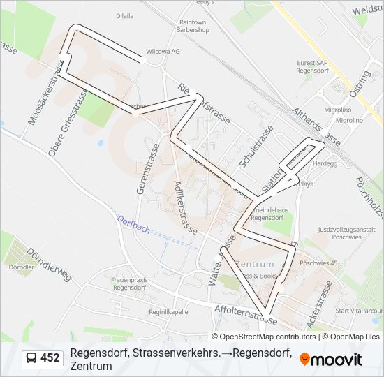 452 Bus Line Map