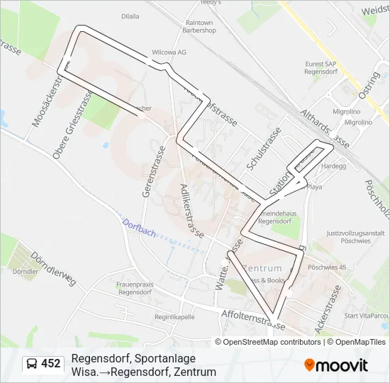 452 Bus Line Map