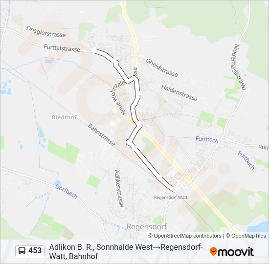 453 Bus Line Map