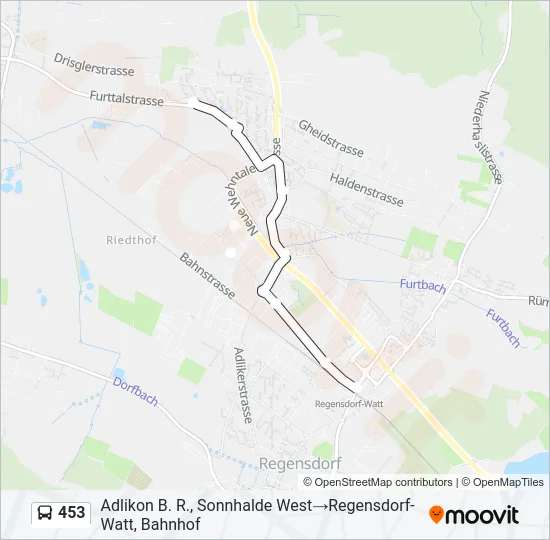453 Bus Line Map