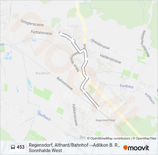 453 Bus Line Map