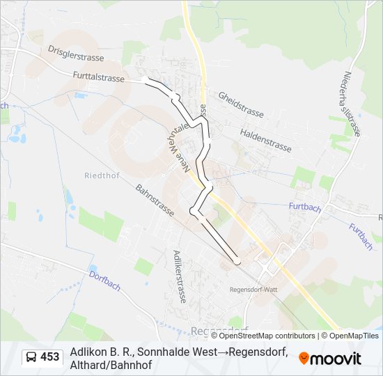 453 Bus Line Map