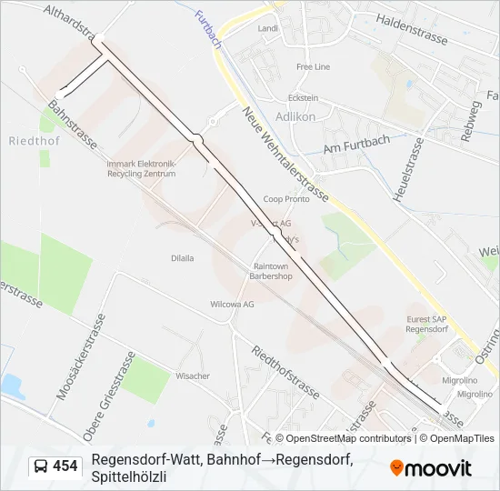 454 Bus Line Map