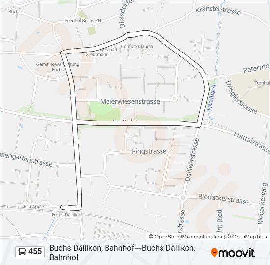 455 Bus Line Map