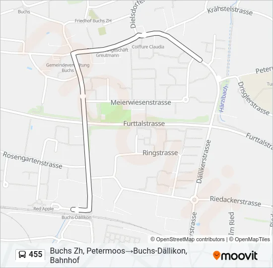 455 Bus Line Map