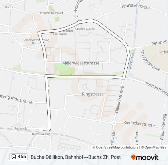 455 Bus Line Map