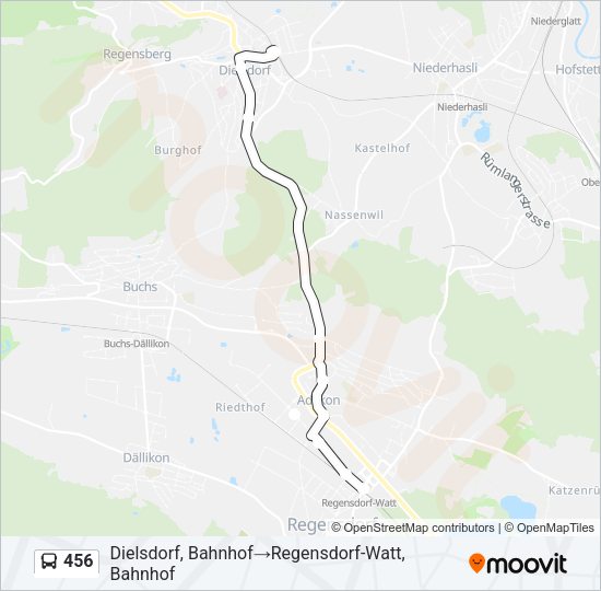 456 Bus Line Map