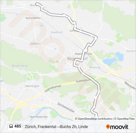 485 Bus Line Map