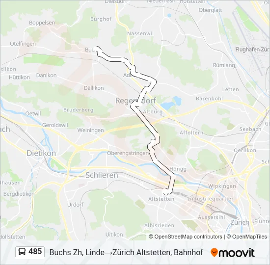 485 Bus Line Map