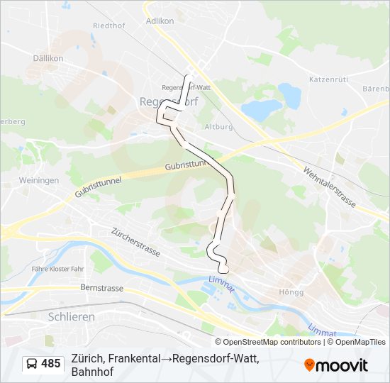 485 Bus Line Map