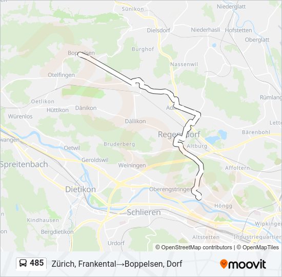 485 Bus Line Map