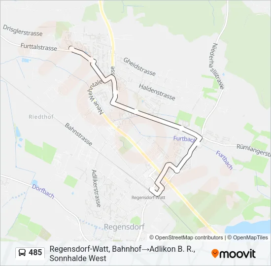 Plan de la ligne 485 de bus
