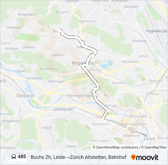 485 Bus Line Map