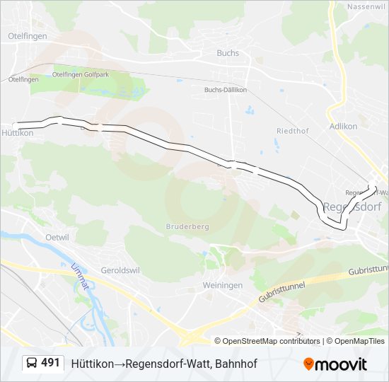 491 Bus Line Map