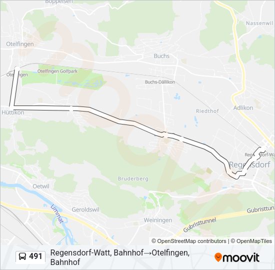 491 Bus Line Map