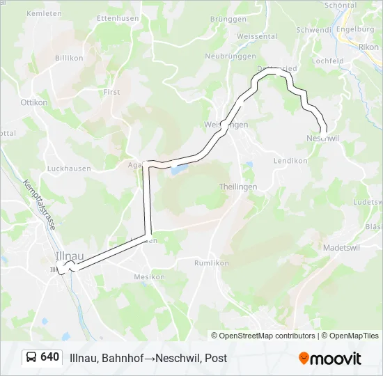 640 Bus Line Map