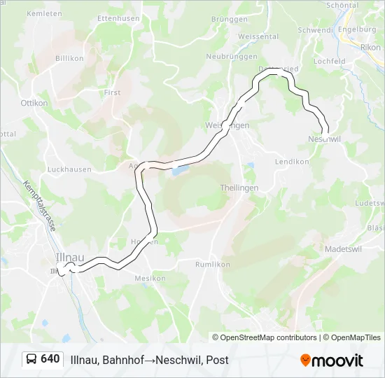 640 Bus Line Map